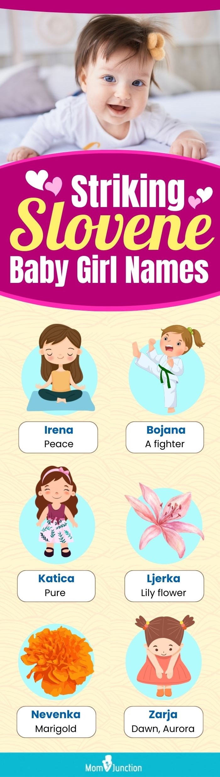 striking slovene baby girl names (infographic)