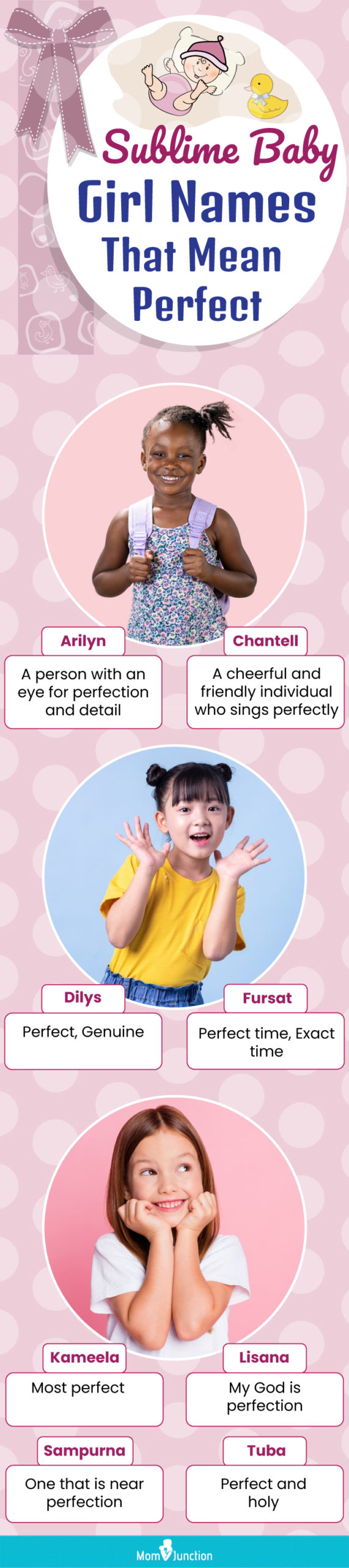 sublime baby girl names that mean perfect (infographic)