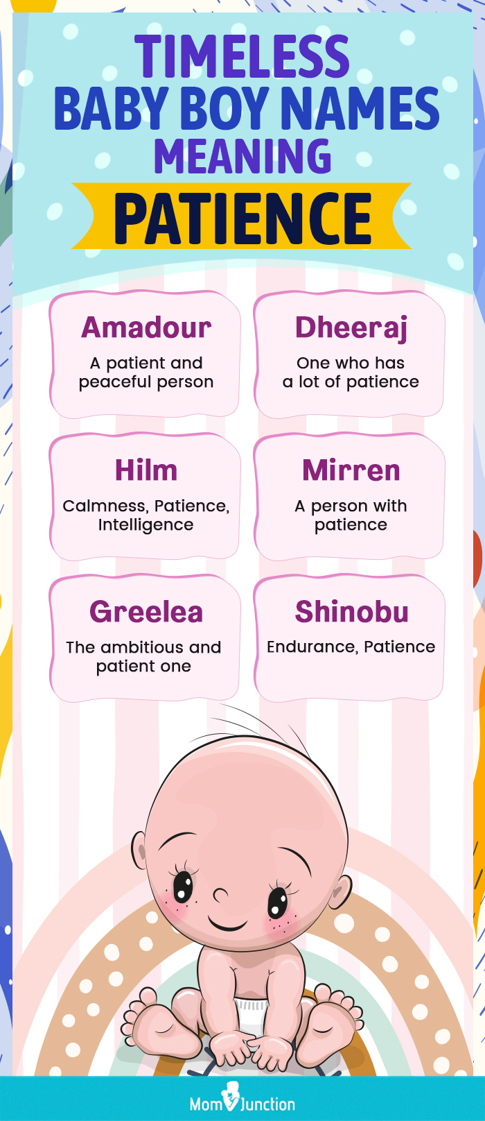 timeless baby boy names meaning patience (infographic)