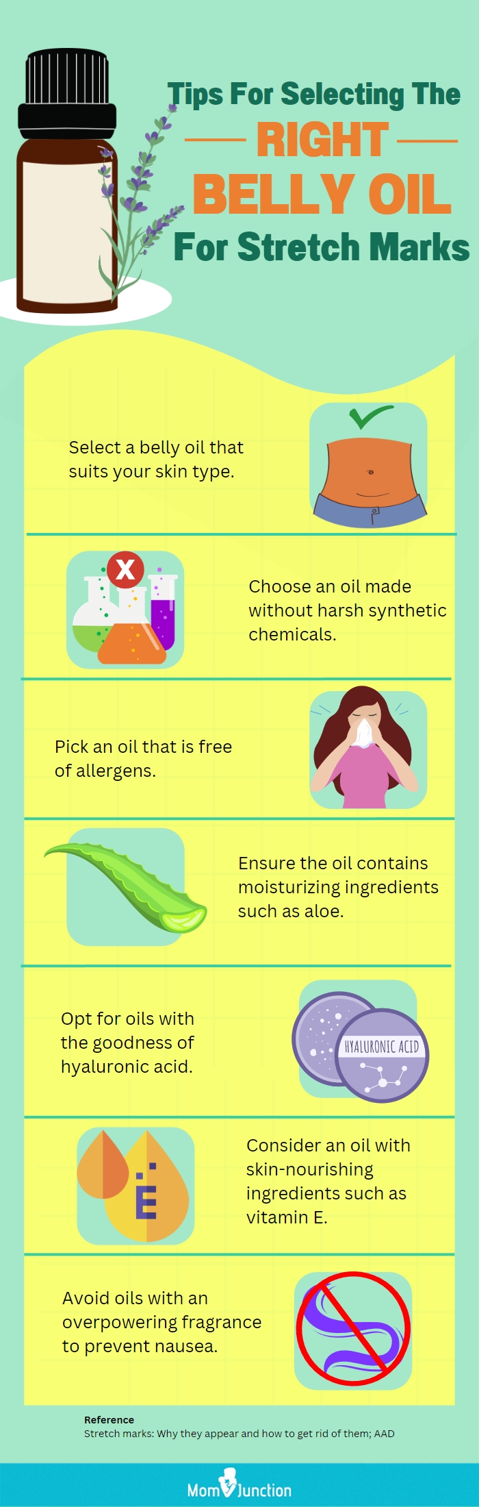 Tips For Selecting The Right Belly Oil For Stretch Marks (infographic)