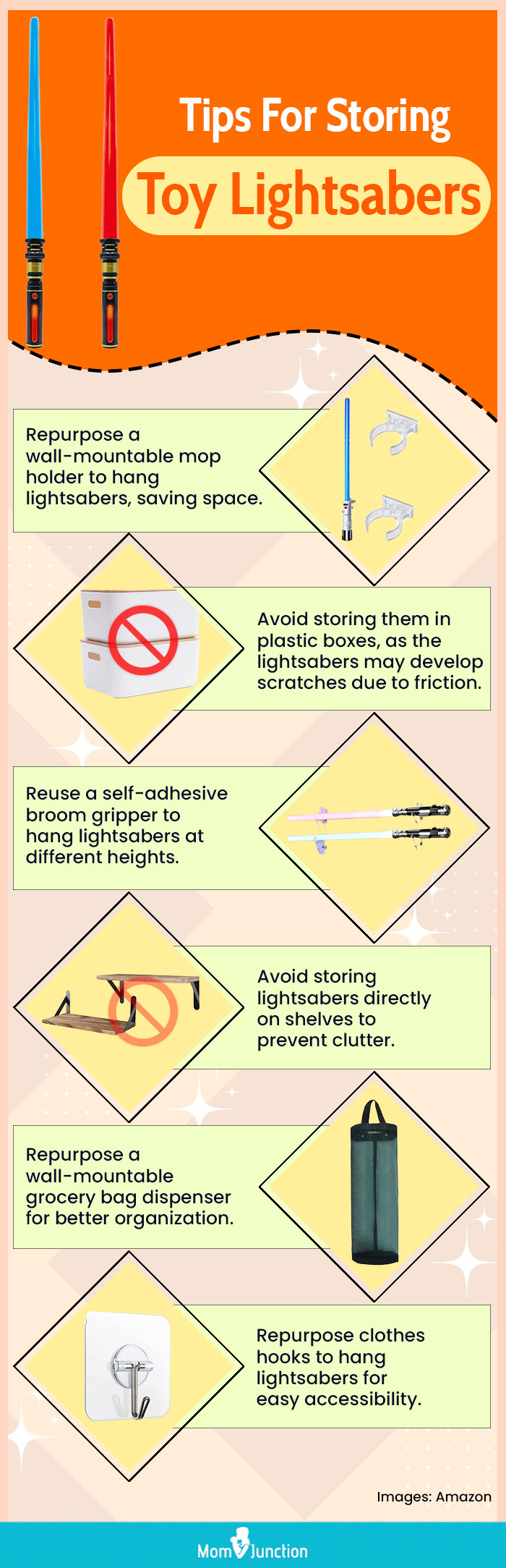 Tips For Storing Toy Lightsabers (infographic)