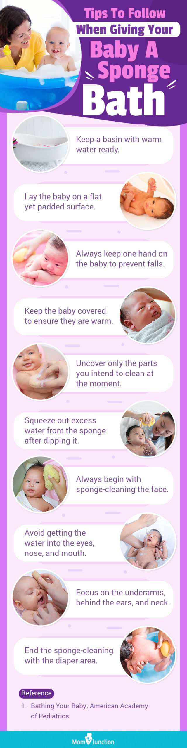 Tips To Follow When Giving Your Baby A Sponge Bath (infographic)