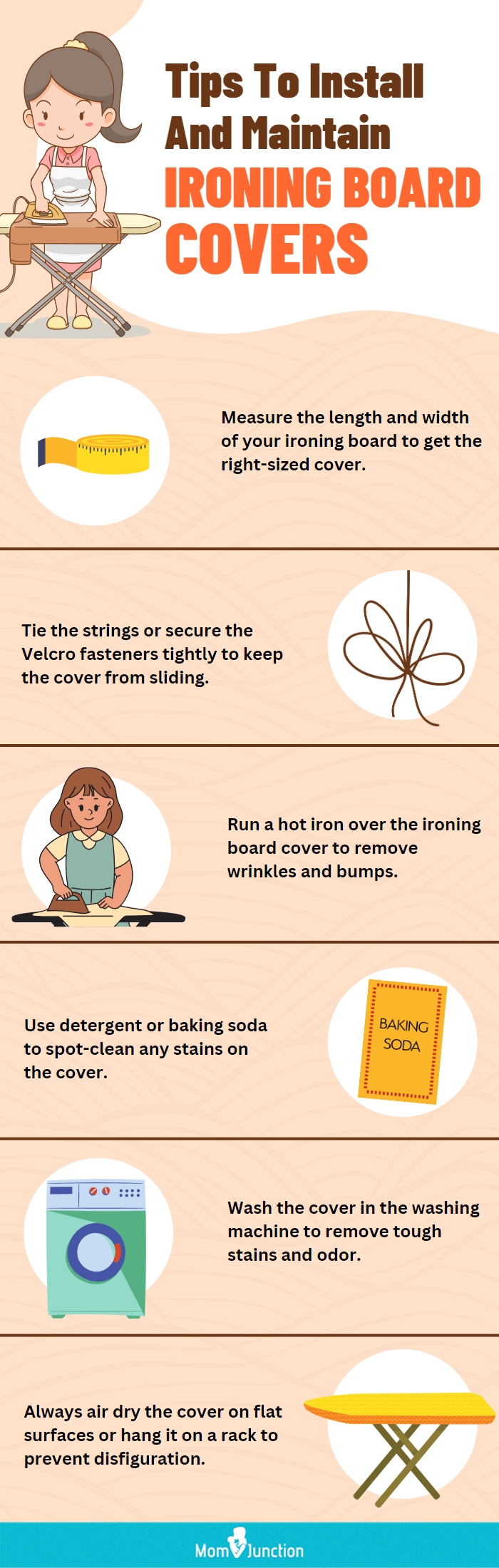 Tips To Install And Maintain Ironing Board Covers (infographic)