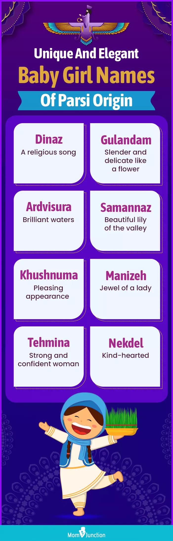 unique and elegant baby girl names of parsi origin (infographic)