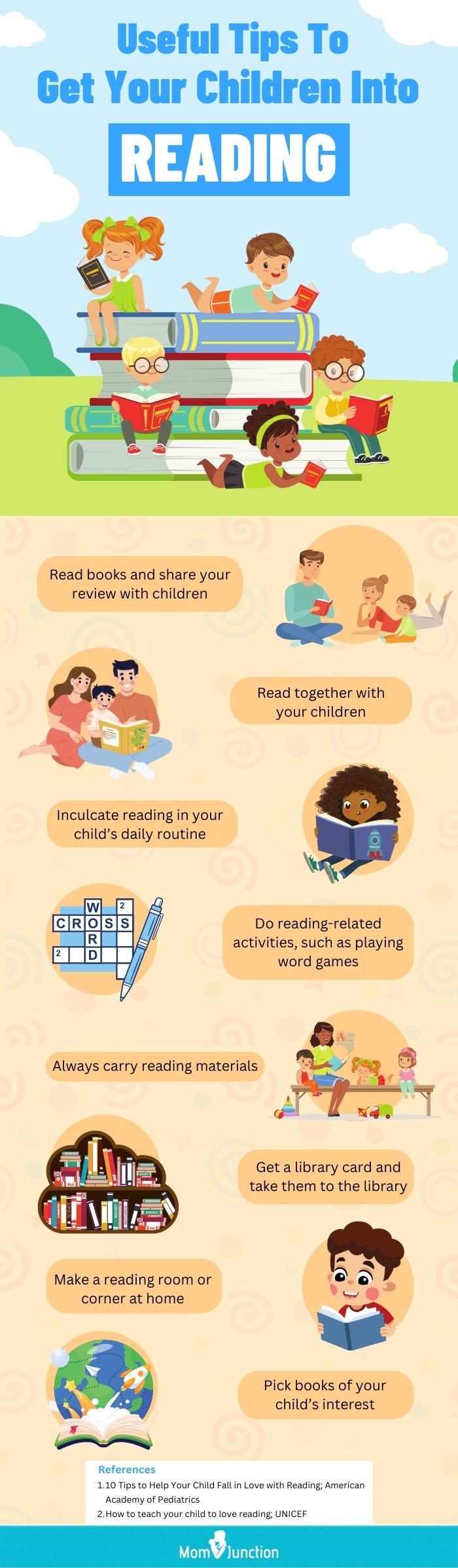 useful tips to get your children into reading (infographic)
