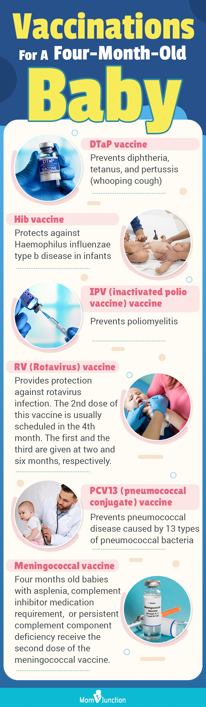 vaccinations for a four month old baby(infographic)