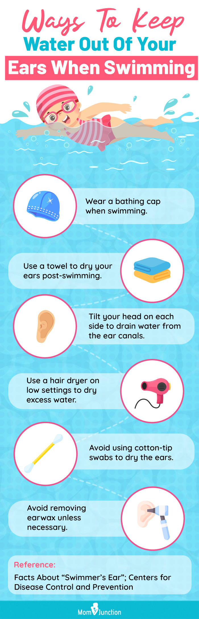 Ways To Keep Water Out Of Your Ears When Swimming (infographic)
