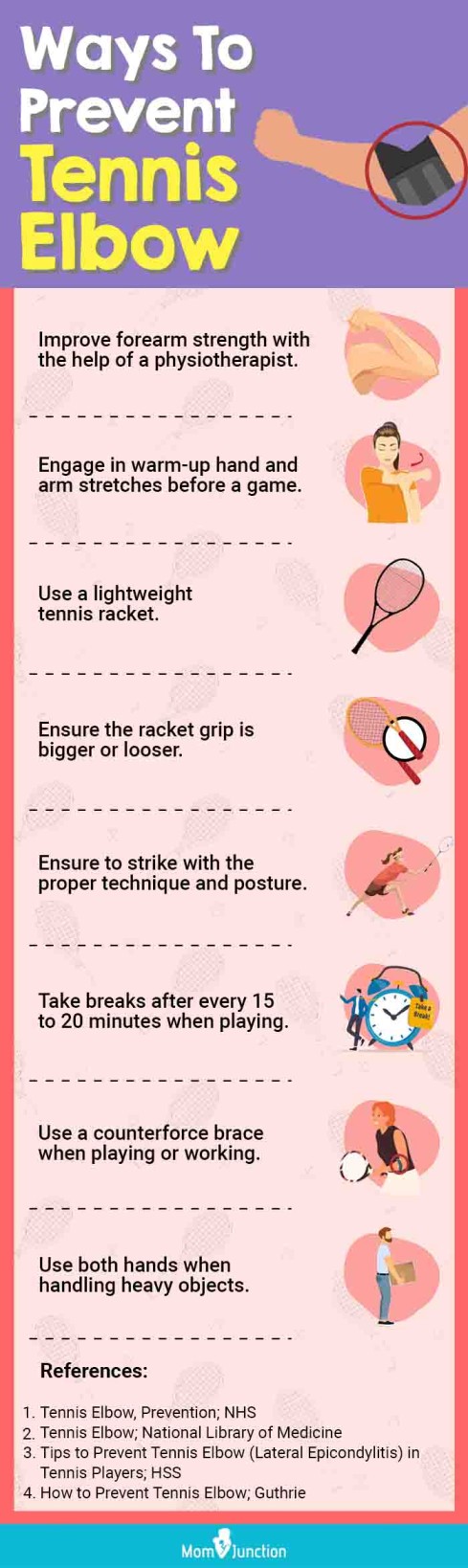 Ways To Prevent Tennis Elbow (infographic)