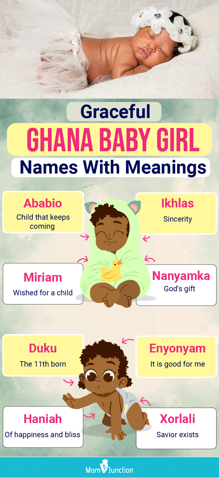 authentic ghana baby girl names with meanings (infographic)