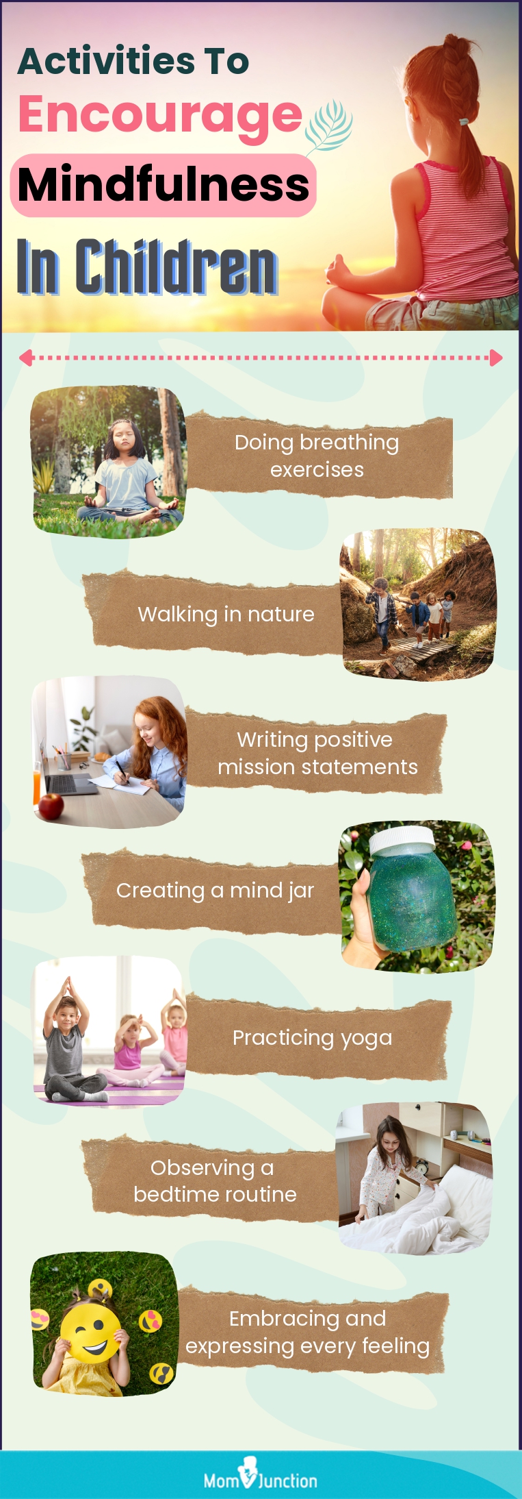 activities to encourage mindfulness in children (infographic)