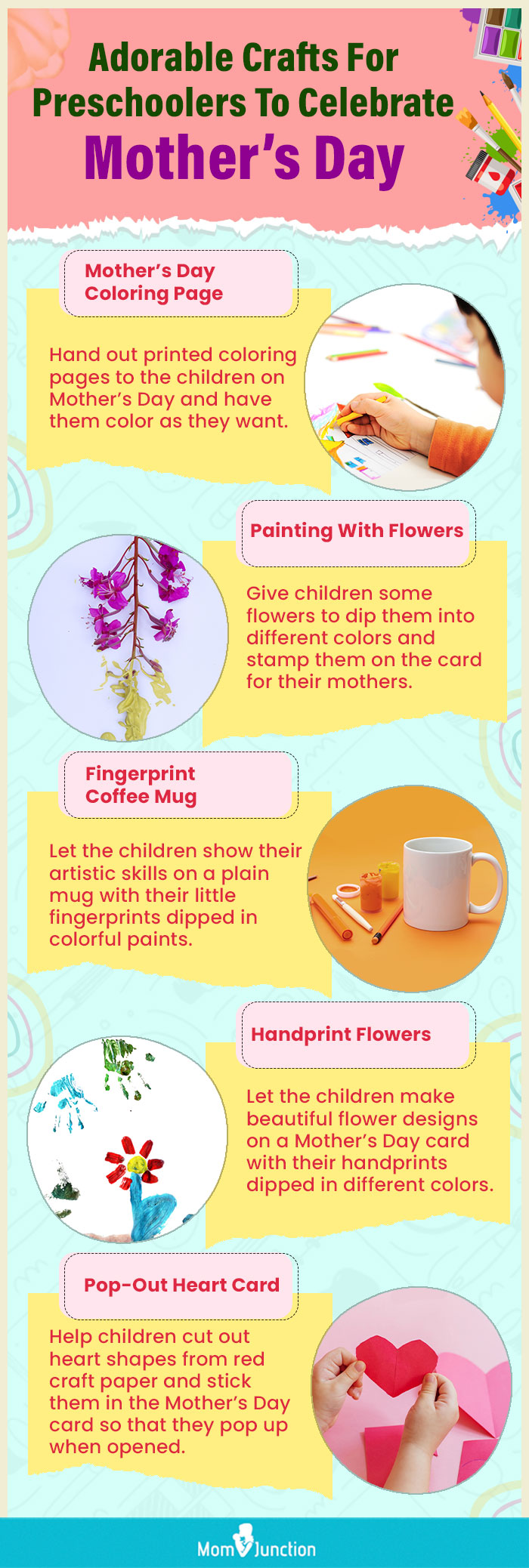 adorable crafts for preschoolers to celebrate mothers day (infographic)