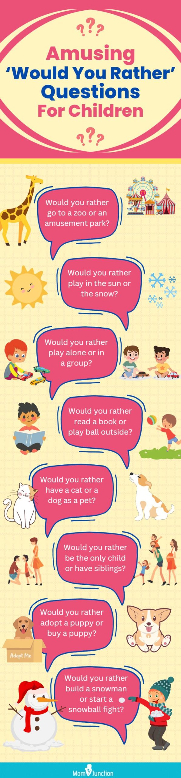 amusing would you rather questions for children (infographic)