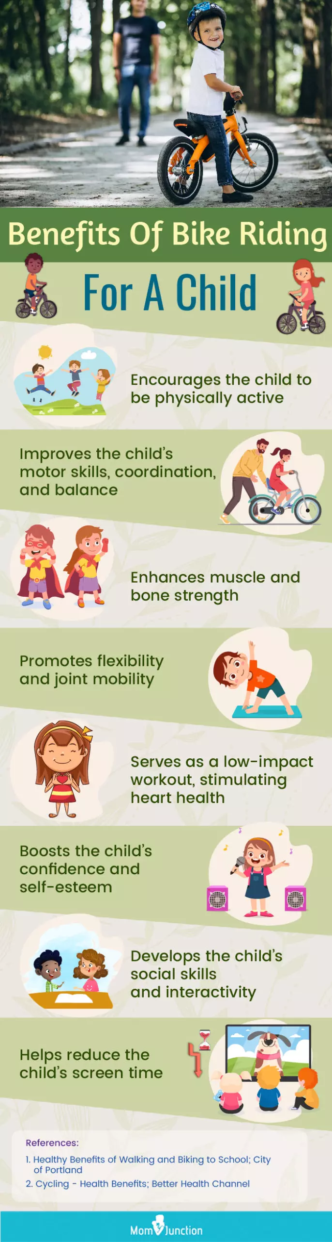 Benefits Of Bike Riding For A Child (infographic)