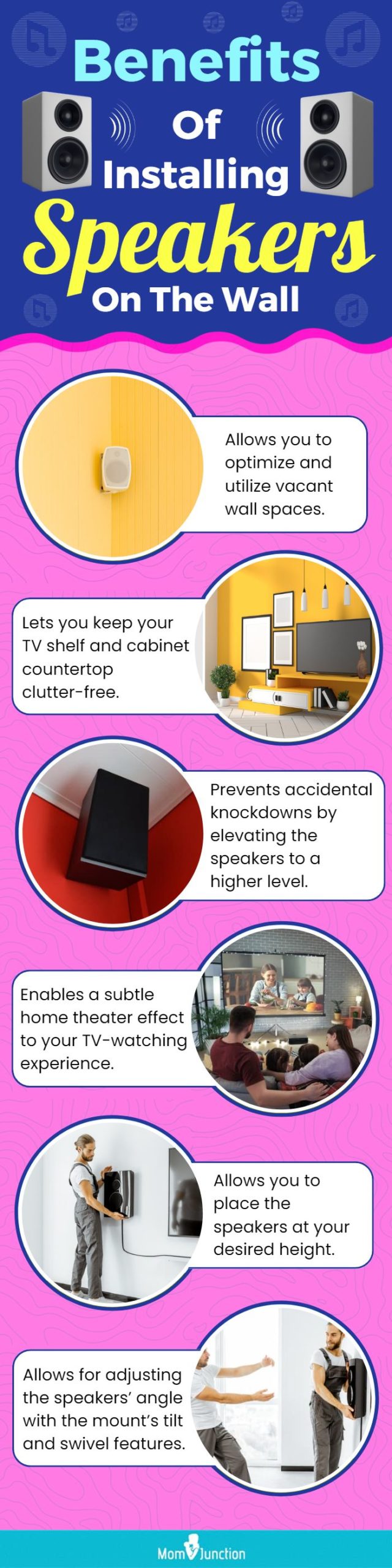 Benefits Of Installing Speakers On The Wall (infographic)
