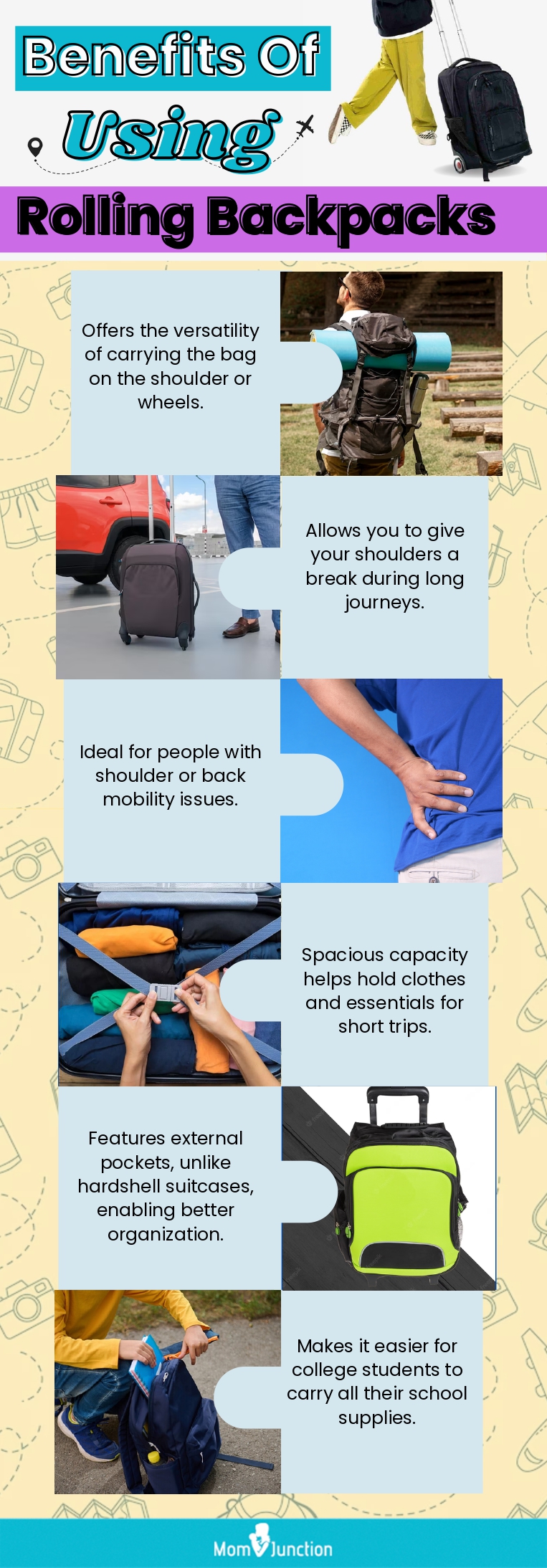 Benefits Of Using Rolling Backpacks (infographic)