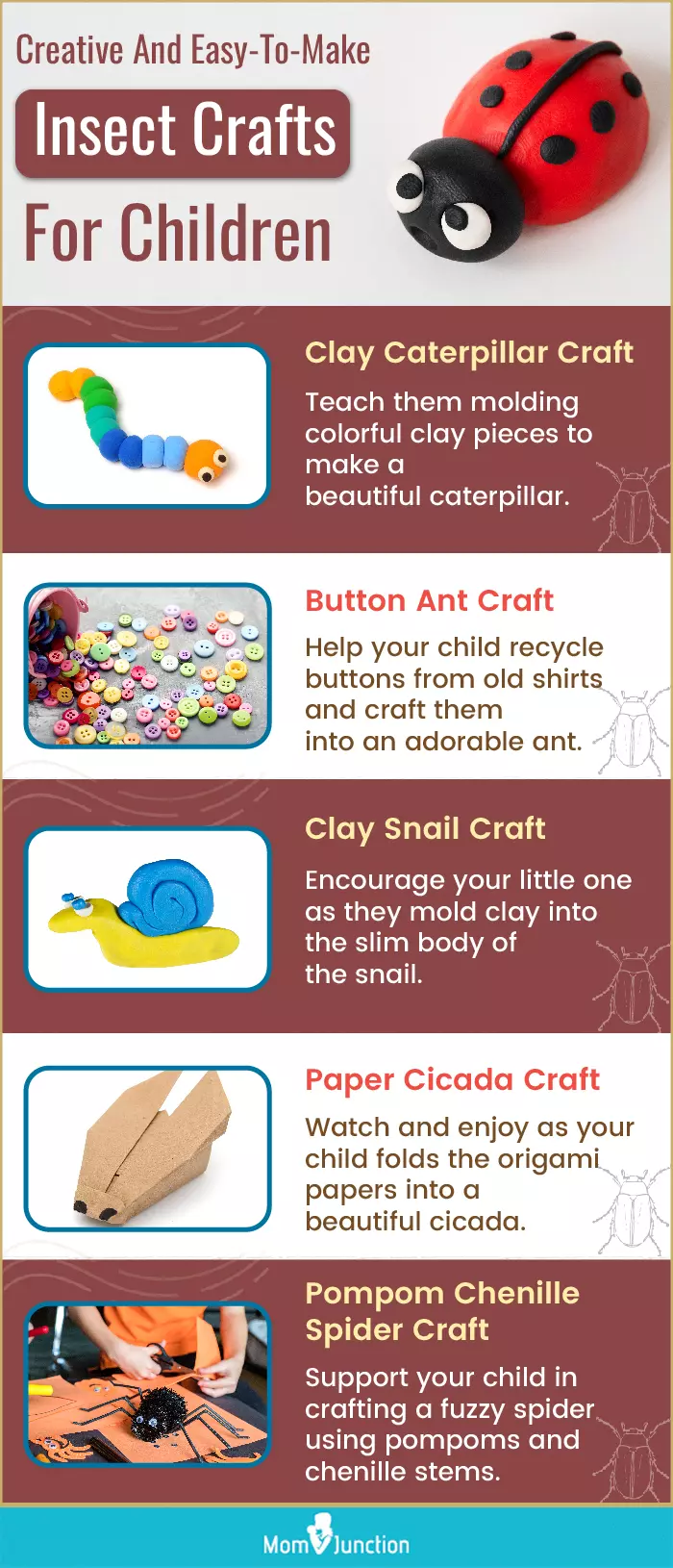 creative and easy to make insect crafts for children (infographic)