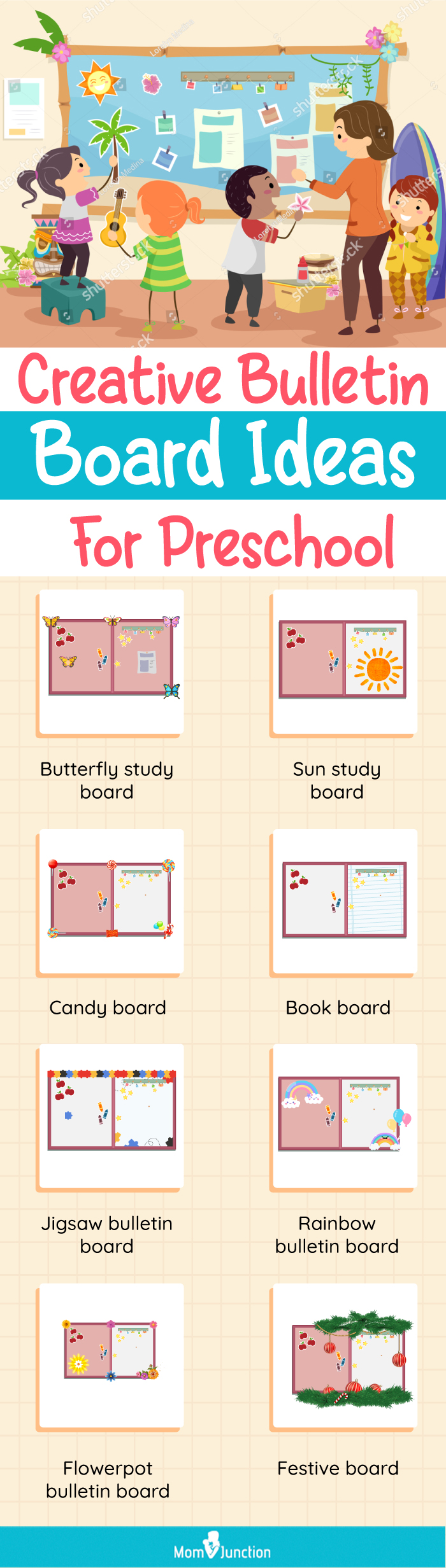 creative bulletin board ideas for preschool (infographic)