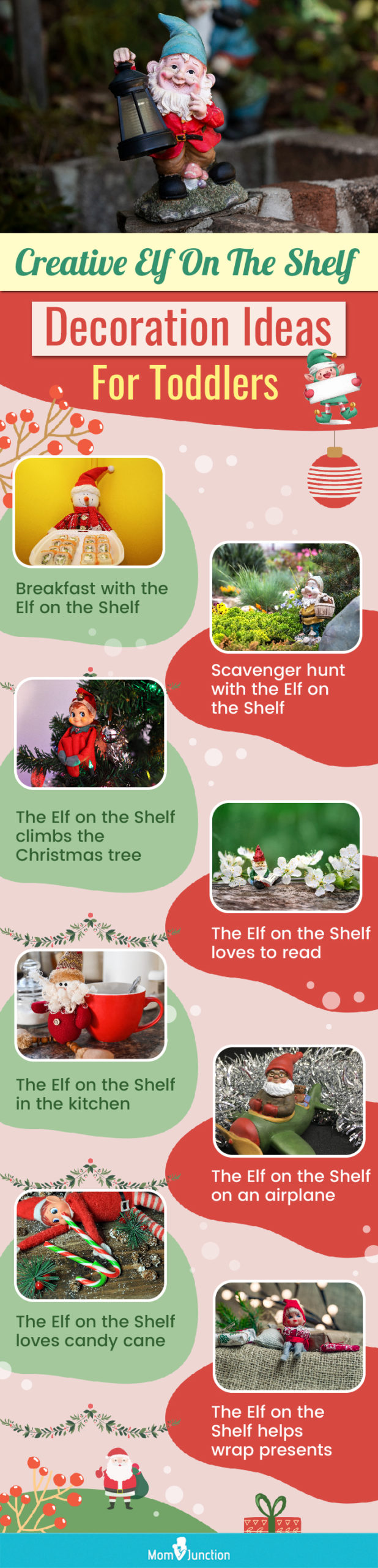 creative elf on the shelf decoration ideas for toddlers (infographic)