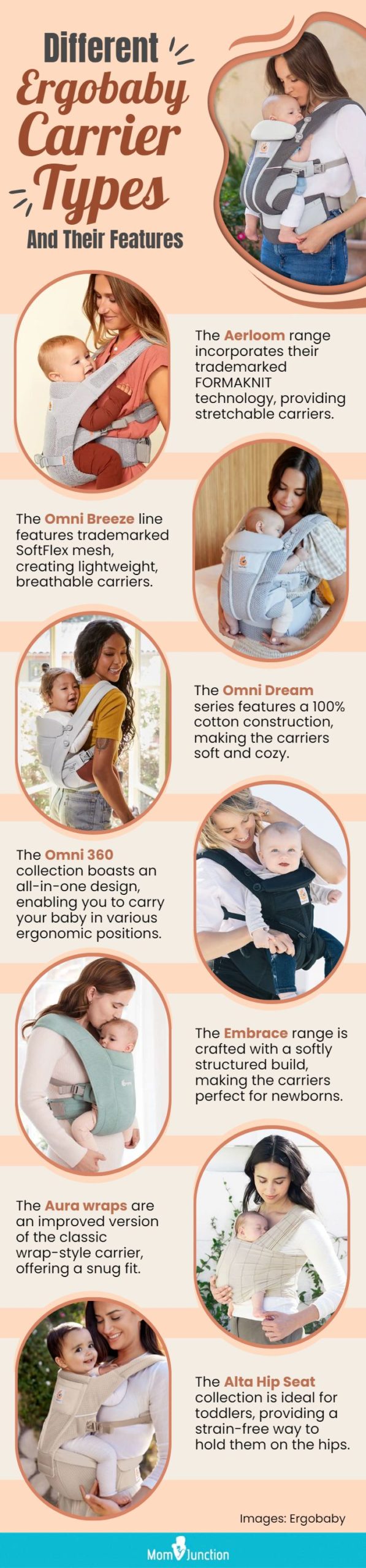 Different Ergobaby Carrier Types And Their Features (infographic)