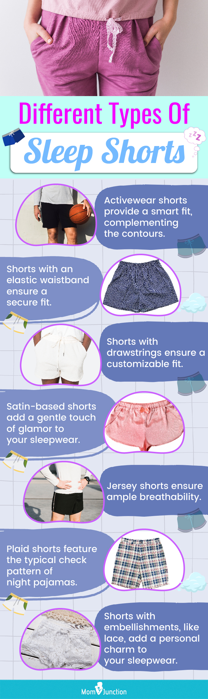 Different Types Of Sleep Shorts (infographic)