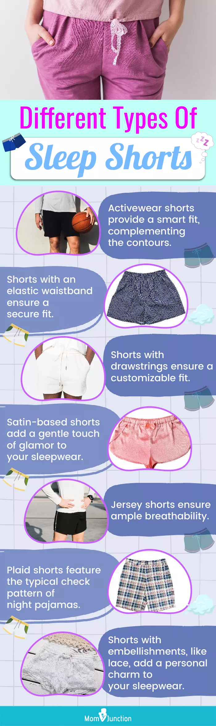 Different Types Of Sleep Shorts(infographic)