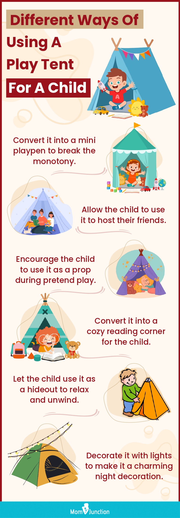 Different Ways Of Using A Play Tent For A Child (infographic)