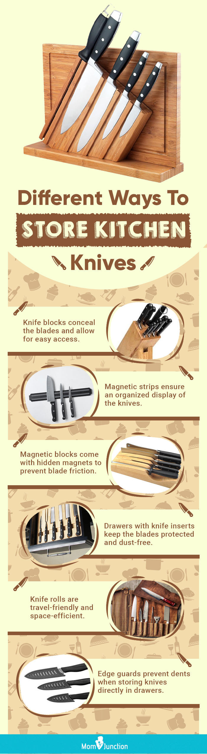 Different Ways To Store Kitchen Knives (infographic)