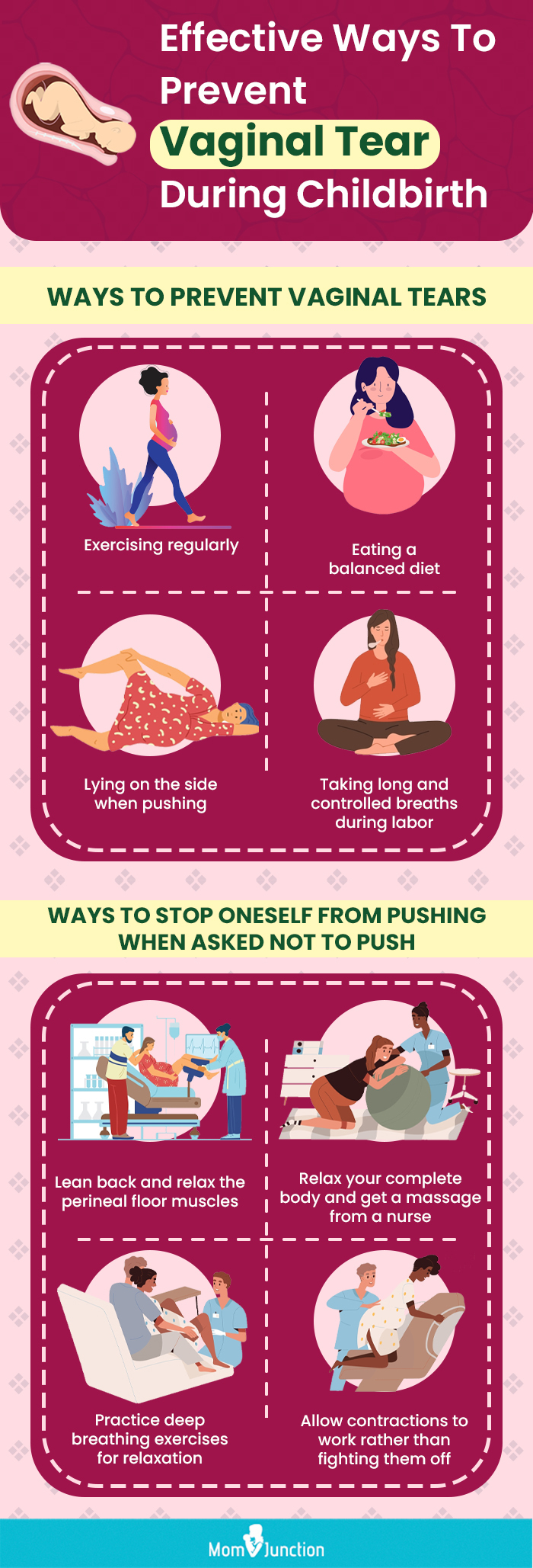 effective ways to prevent vaginal tear during childbirth (infographic)