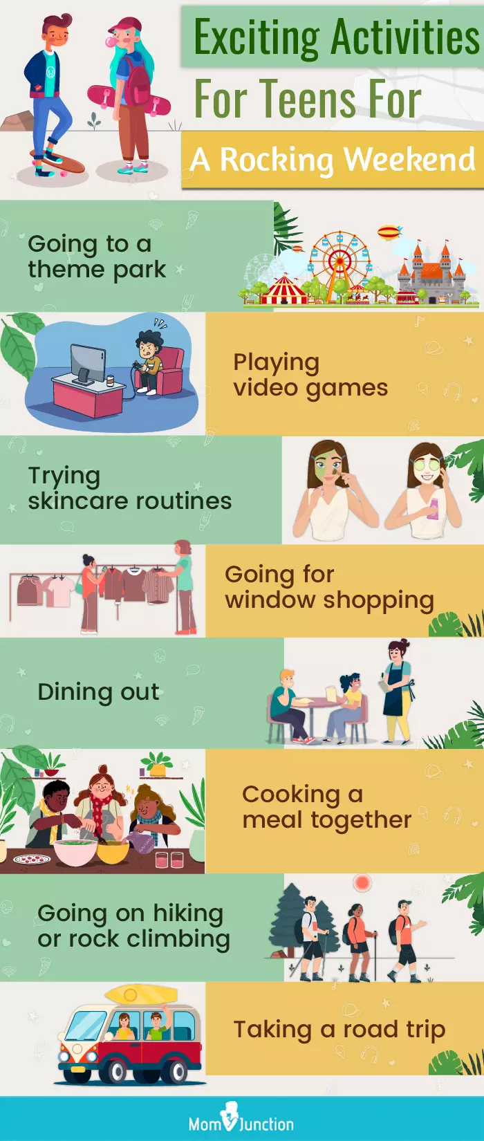 exciting activities for teens for a rocking weekend (infographic)