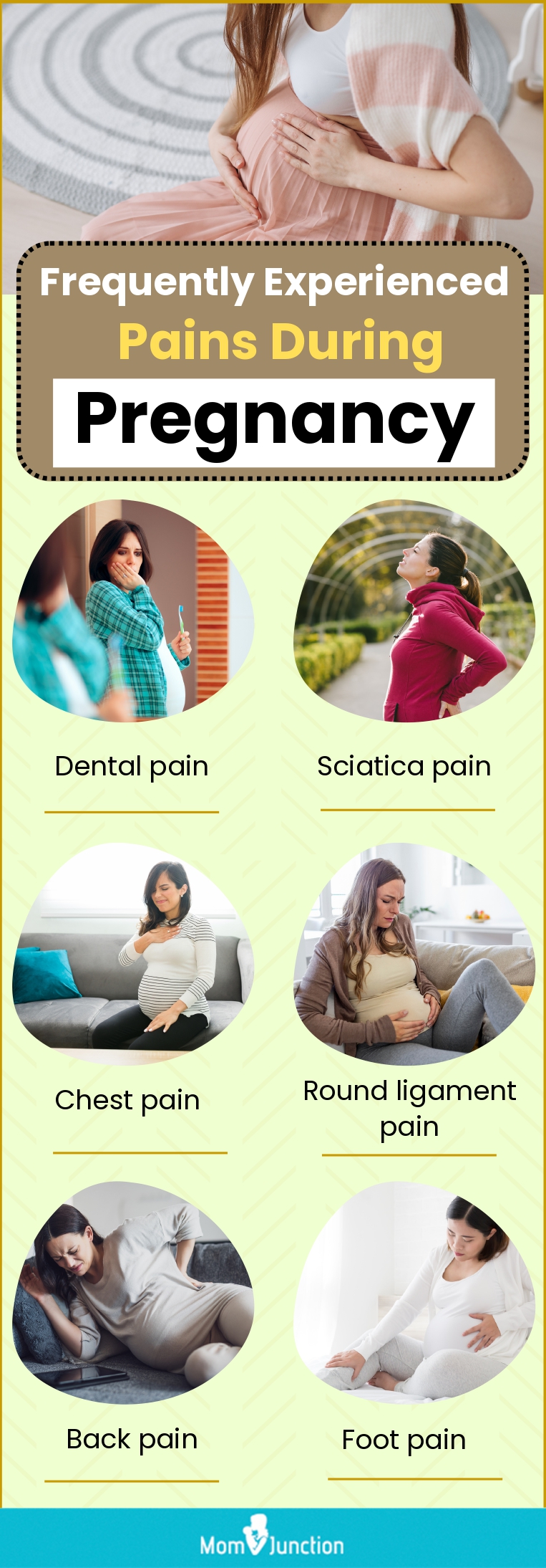 frequently experienced pains during pregnancy (infographic)