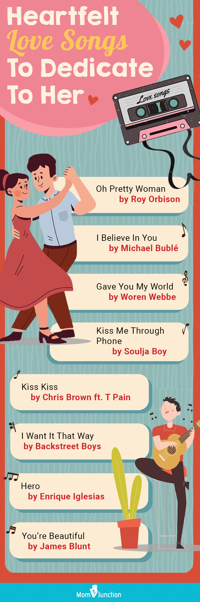 heartfelt love songs to dedicate her (infographic)