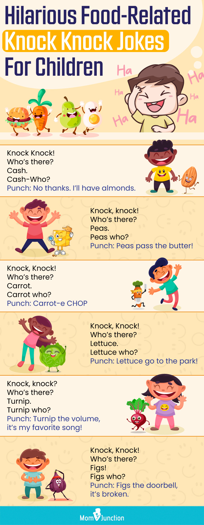 hilarious food related knock knock jokes for children (infographic)