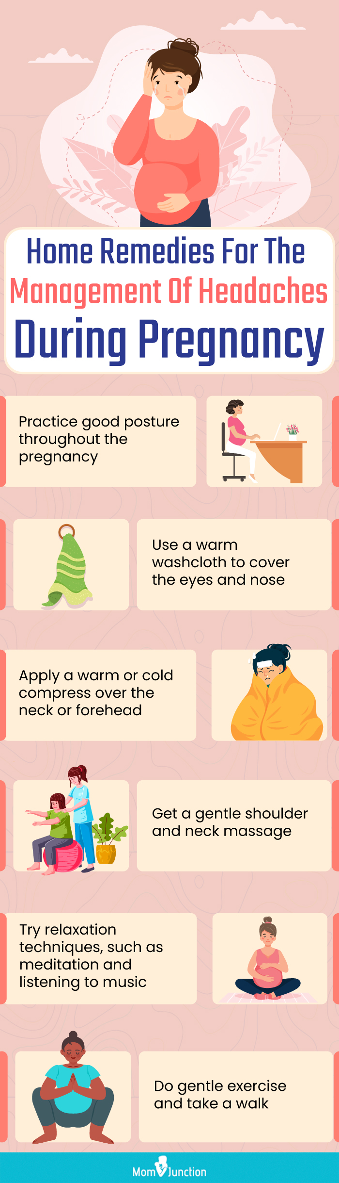 home remedies for the management of headaches during pregnancy (infographic)