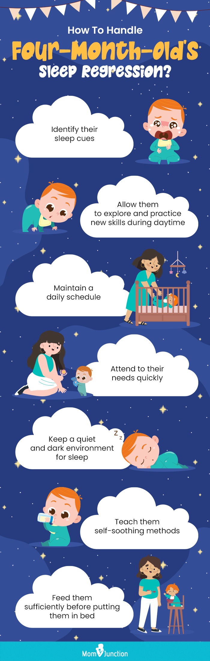 how to handle four month olds sleep regression (infographic)
