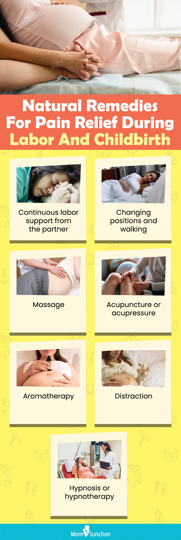 natural remedies for pain relief during labor and childbirth (infographic)