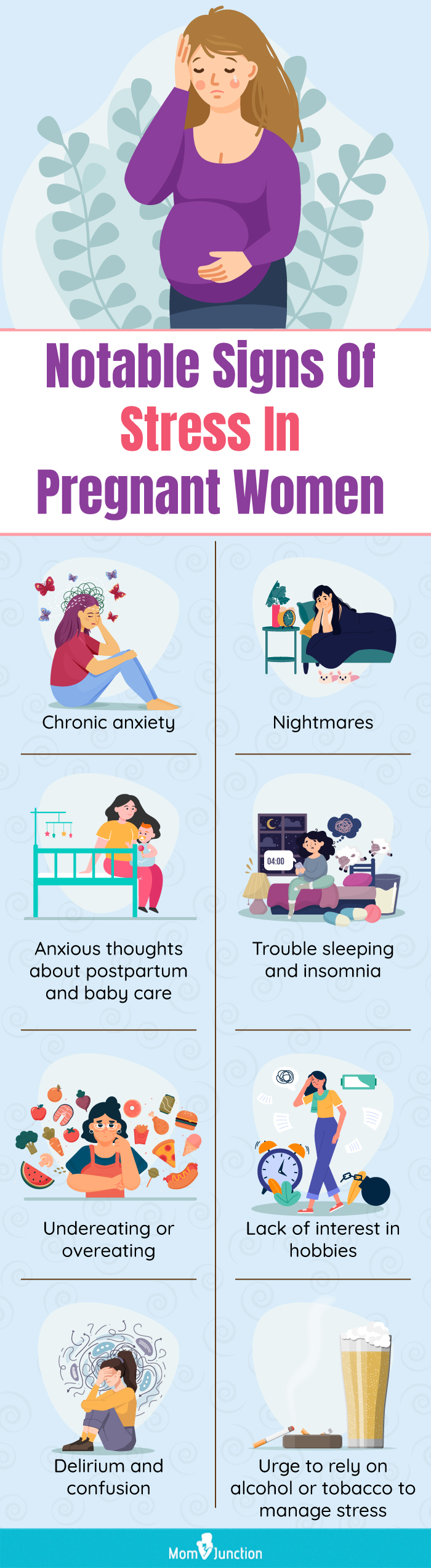 notable signs of stress in pregnant women (infographic)
