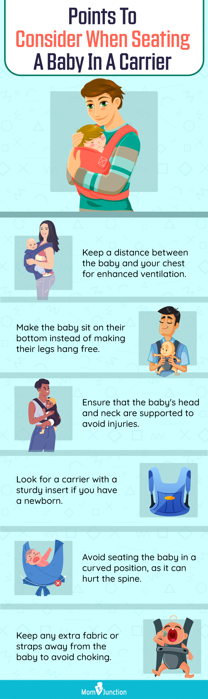 Points To Consider When Seating A Baby In A Carrier (infographic)