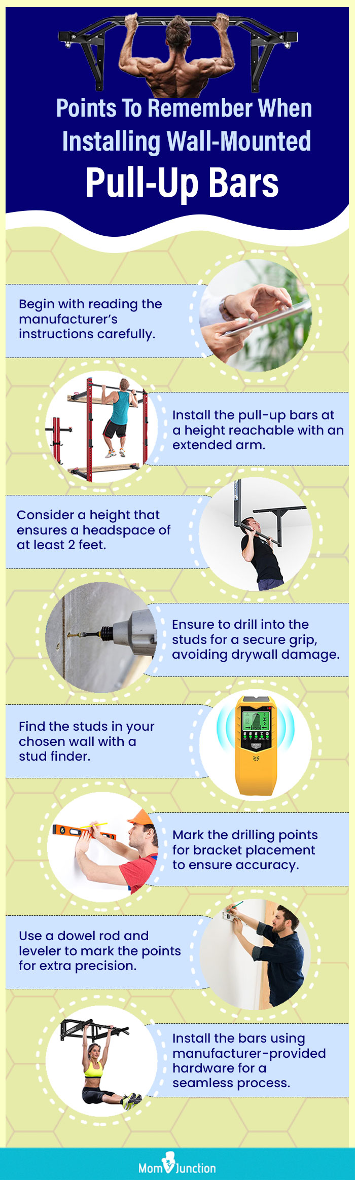 Points To Remember When Installing Wall Mounted Pull Up Bars (infographic)