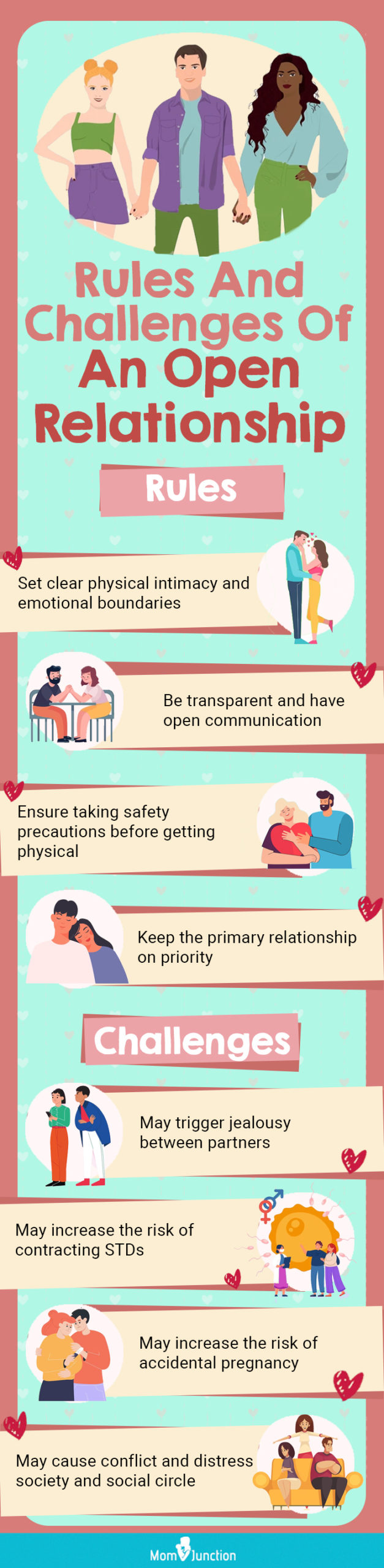 pros and cons of an open relationship (infographic)