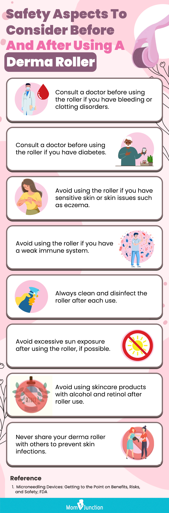 Safety Aspects To Consider Before And After Using A Derma Roller (infographic)