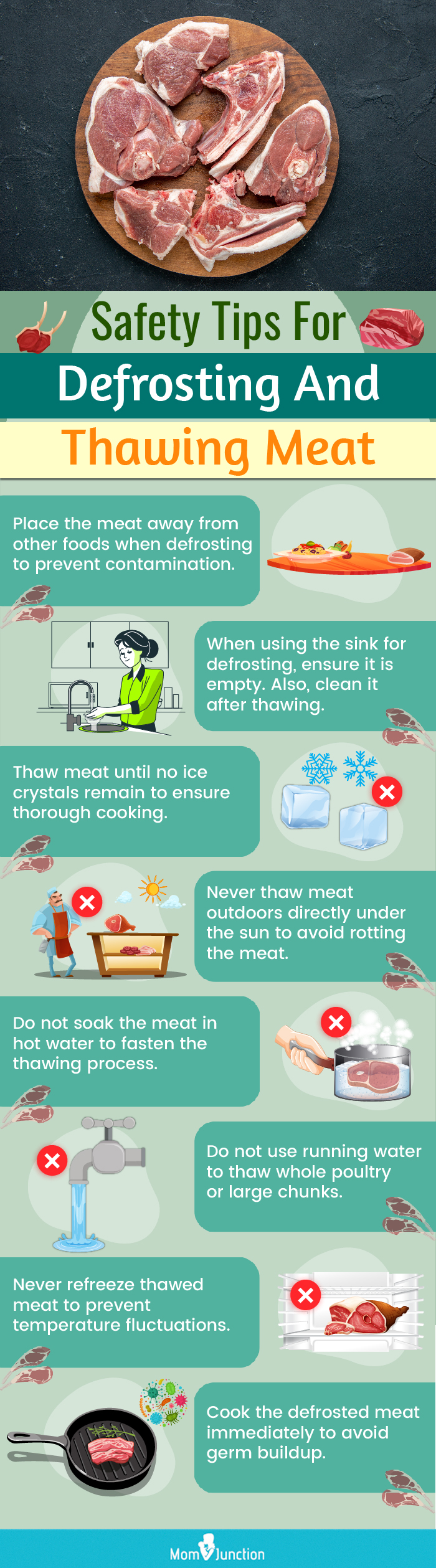 Safety Tips For Defrosting And Thawing Meat (infographic)