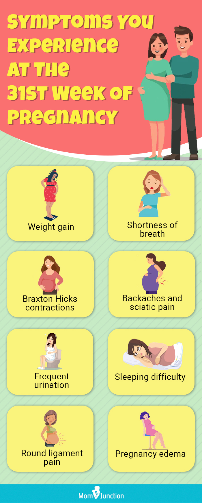 symptoms you experience at the 31st week of pregnancy (infographic)