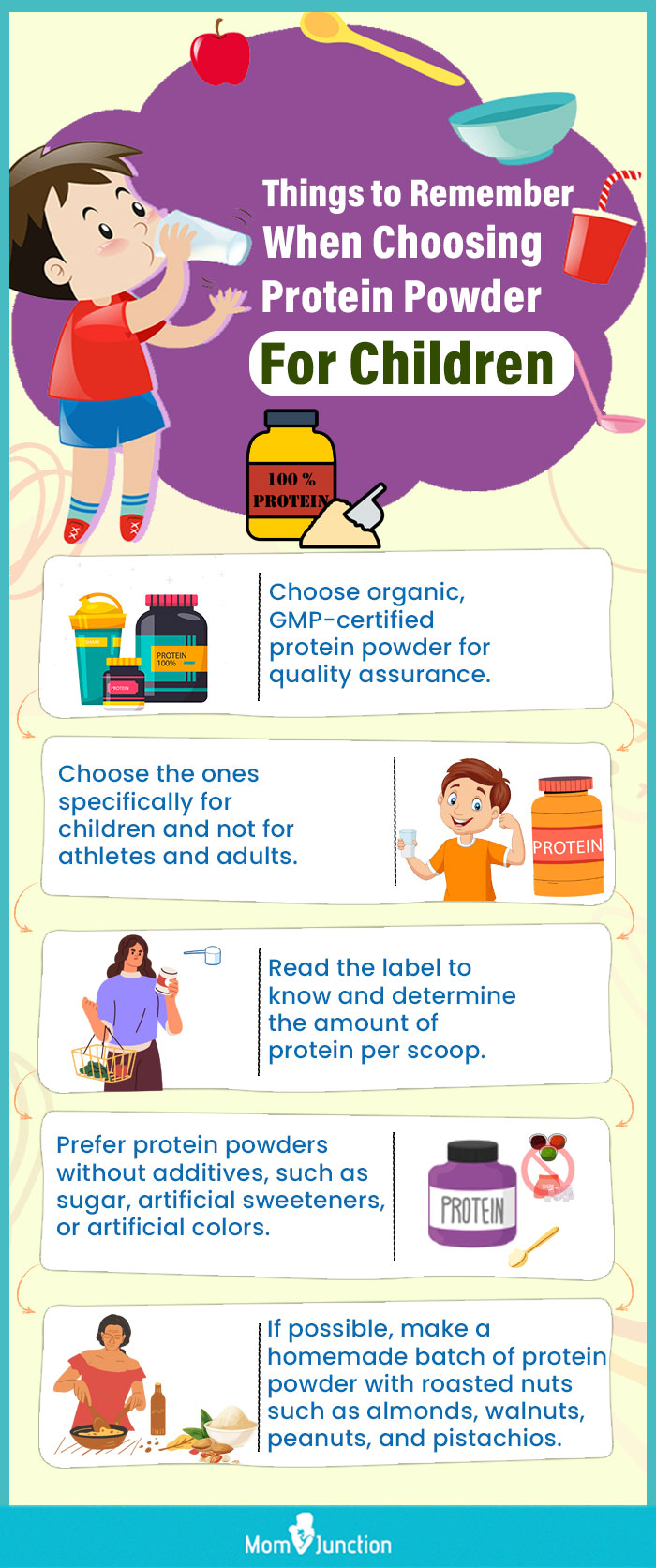 things to remember when choosing protein powder for children (infographic)