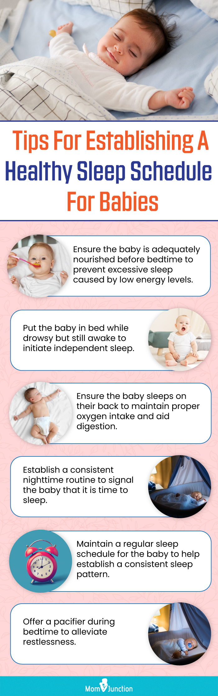 tips for establishing a healthy sleep schedule for babies (infographic)