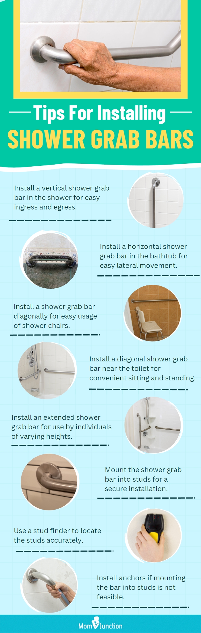 Tips For Installing Shower Grab Bars (infographic)