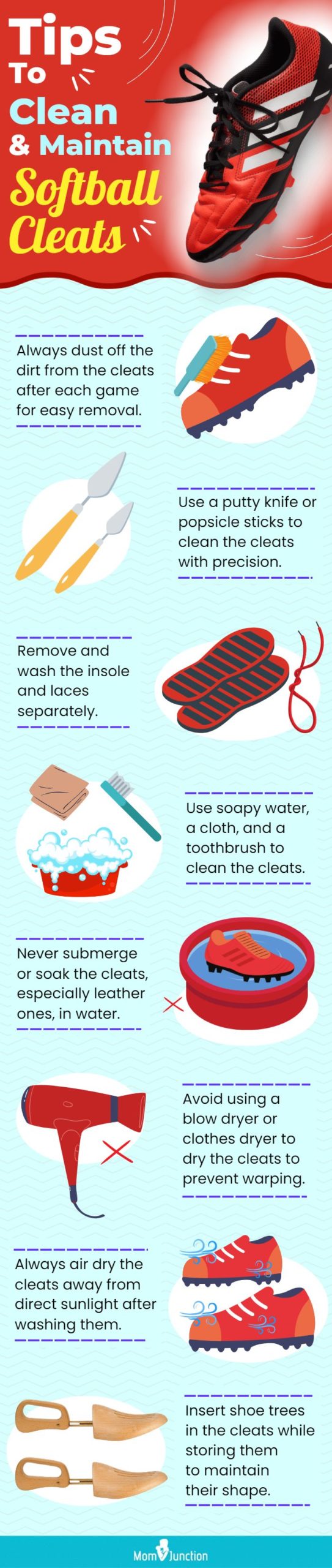 Tips To Clean And Maintain Softball Cleats (infographic)