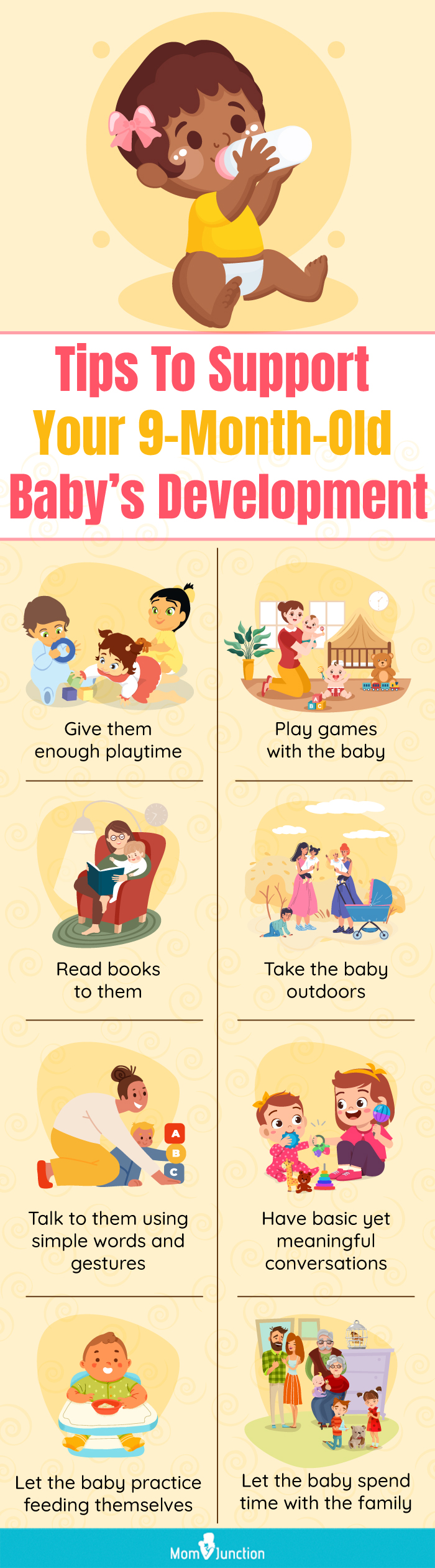 tips to support your 9 month old babys development (infographic)