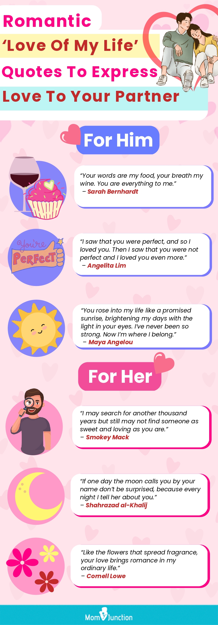 touching love of my life quotes to express love to your partner (infographic)