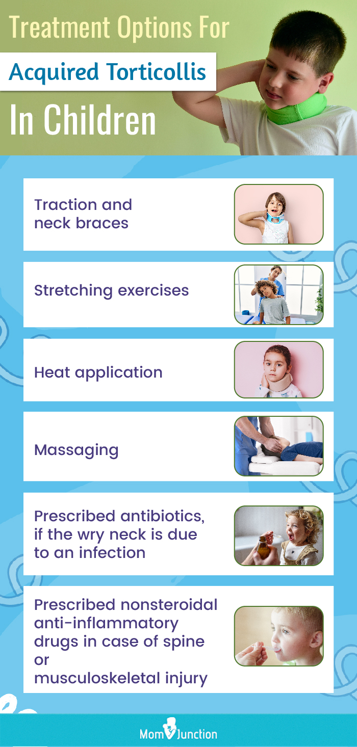 treatment options for acquired torticollis in children (infographic)
