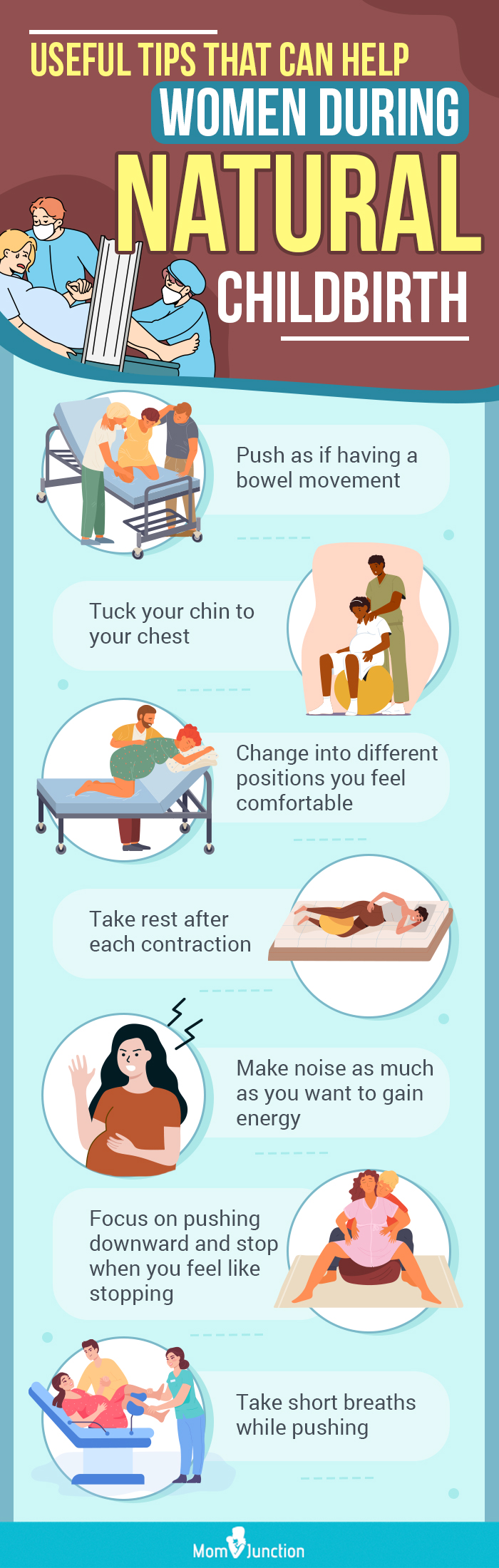 useful tips that can help women during natural childbirth (infographic)